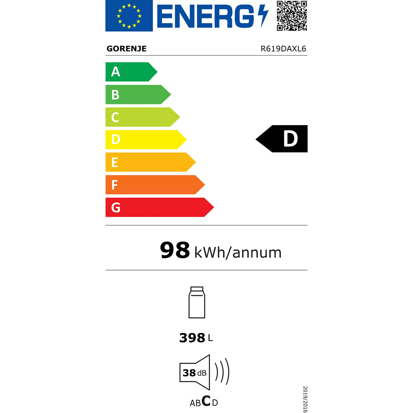 Réfrigérateur 1 porte GORENJE R619DAXL6