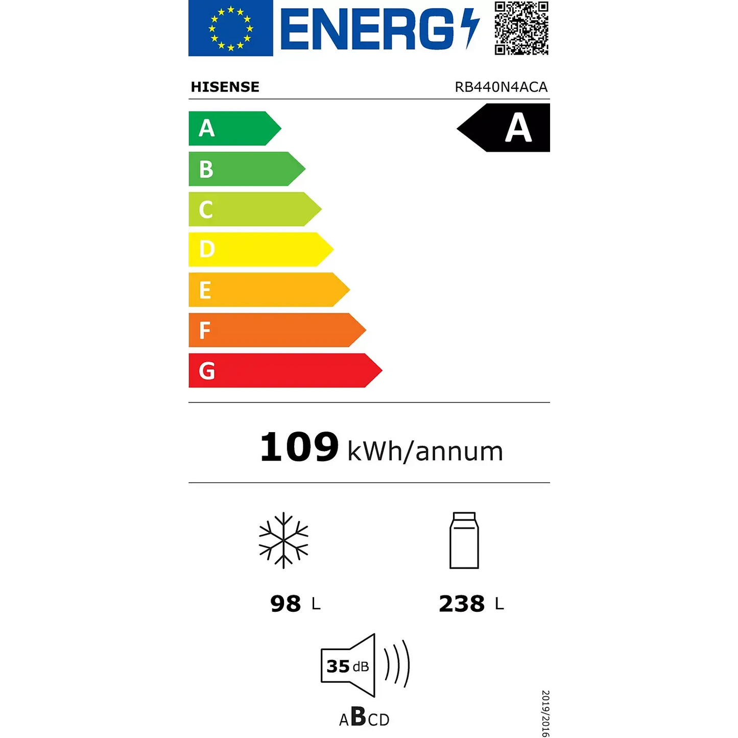 Réfrigérateur combiné HISENSE RB440N4ACA
