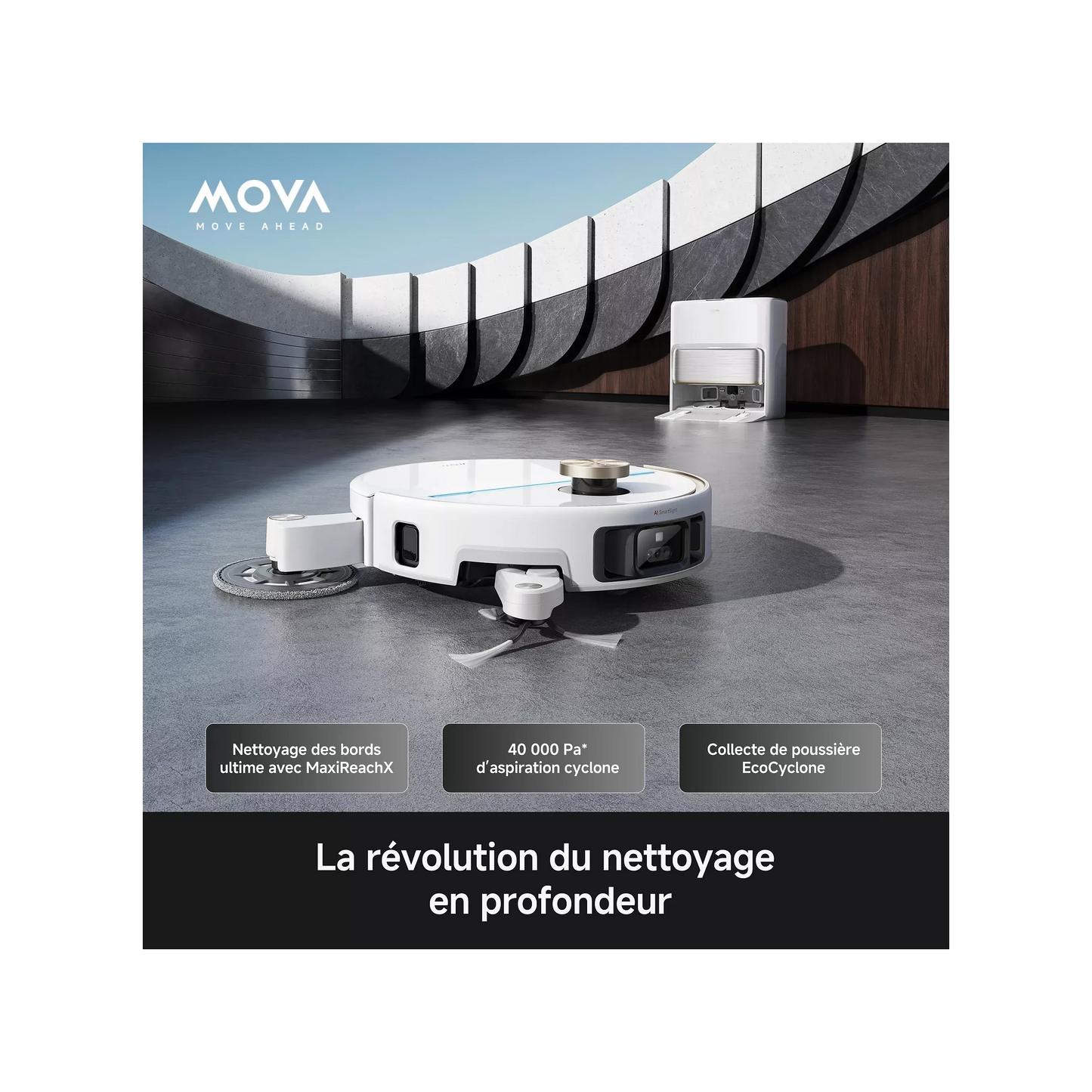 Robot Aspirateur Laveur MOVA V70 Ultra Complete Blanc