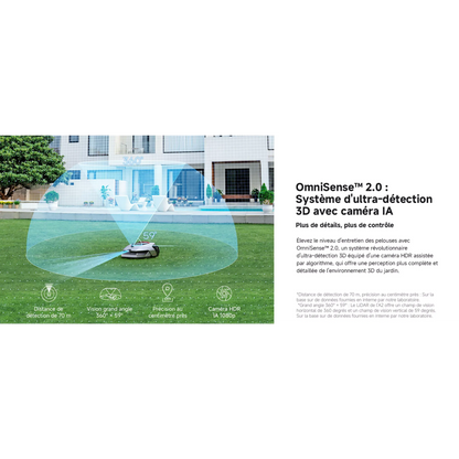 Robot tondeuse DREAME A2 sans fil périphérique, 2000 m² de superficie, grands terrains et fortes pentes (jusqu'à 45%)