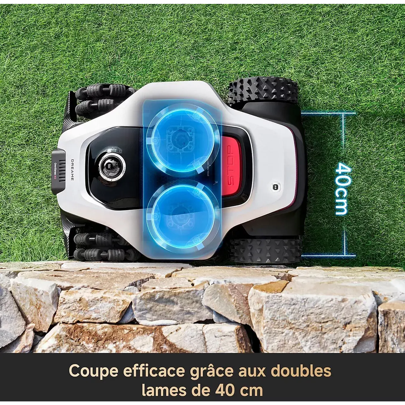 Robot tondeuse DREAME A3 AWD Pro 3500 sans fil périphérique, 3500 m² de superficie, fortes pentes jusqu'à 80%