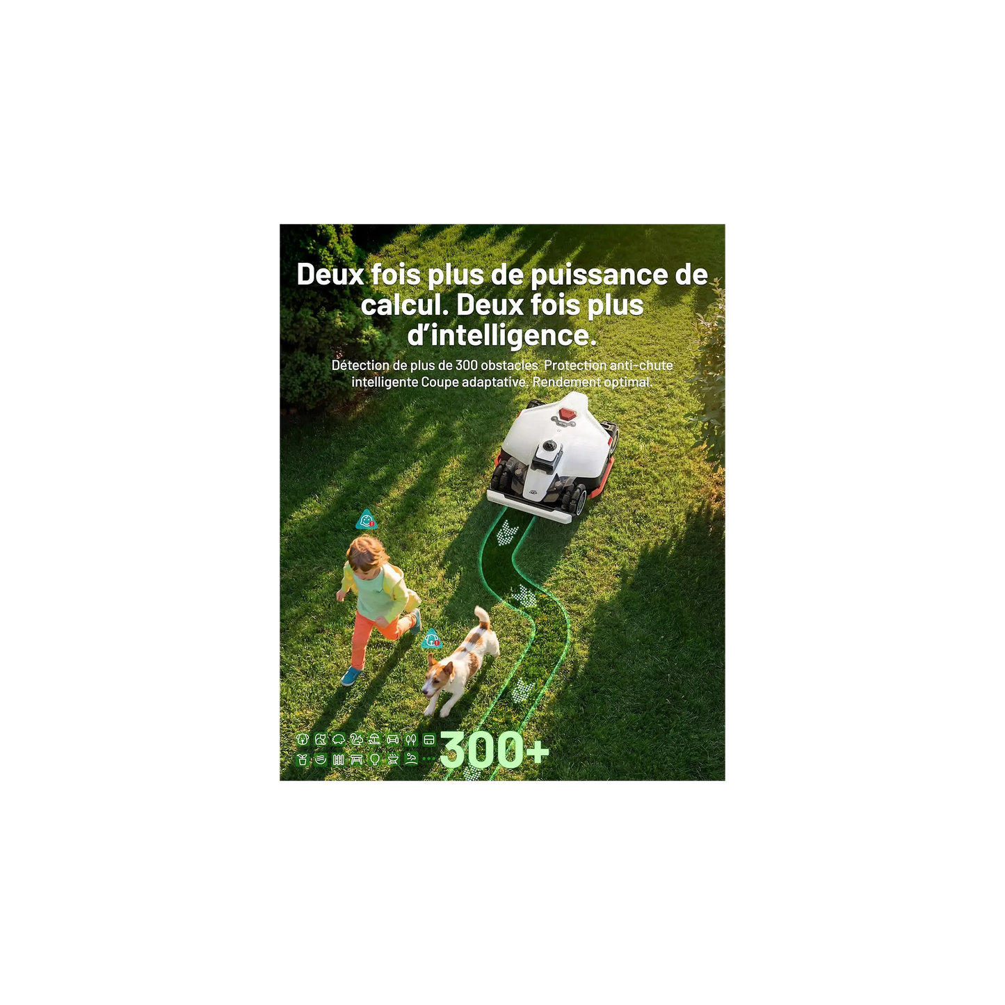 Robot tondeuse MAMMOTION Luba 3 AWD 3000, Lidar 360° - NetRTK - vision IA, 3000m² de superficie, 30 multi-zones, pente 80%