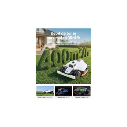 Robot tondeuse MAMMOTION Luba 3 AWD 3000, Lidar 360° - NetRTK - vision IA, 3000m² de superficie, 30 multi-zones, pente 80%