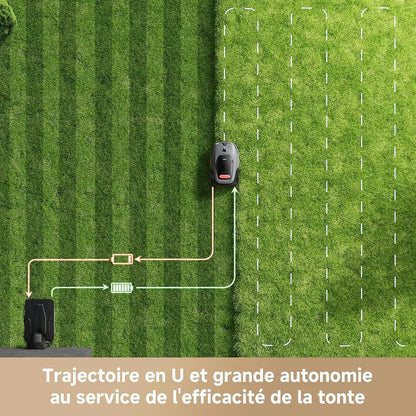 Robot tondeuse MOVA Lidax 800 sans fil périphérique, 800 m² de superficie, hauteur de coupe réglable jusqu'à 10cm