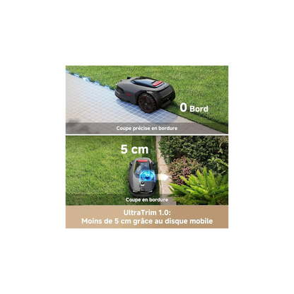 Robot tondeuse MOVA Lidax 800 sans fil périphérique, 800 m² de superficie, hauteur de coupe réglable jusqu'à 10cm