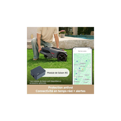Robot tondeuse MOVA Lidax 800 sans fil périphérique, 800 m² de superficie, hauteur de coupe réglable jusqu'à 10cm