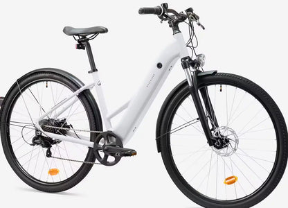 Vélo tout chemin électrique cadre bas, E-ACTV 100 gris perle