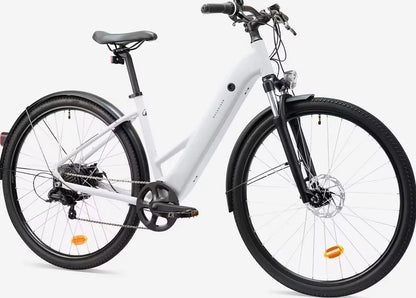 Vélo tout chemin électrique cadre bas, E-ACTV 100 gris perle