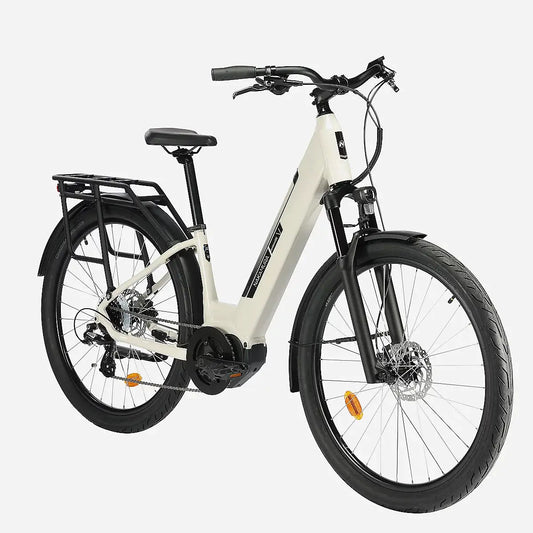 Vélo électrique polyvalent adulte Crossover V Beige
